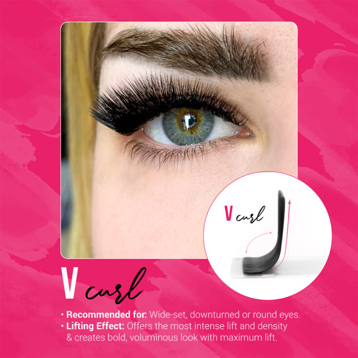 V curl eyelash extensions