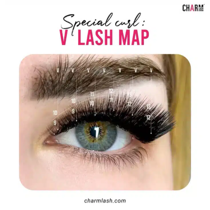 M, V, and L curl eyelash extensions: The differences you should know V curl lash map