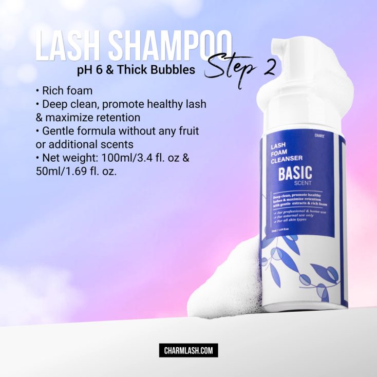 Thorough cleaning with Lash Shampoo