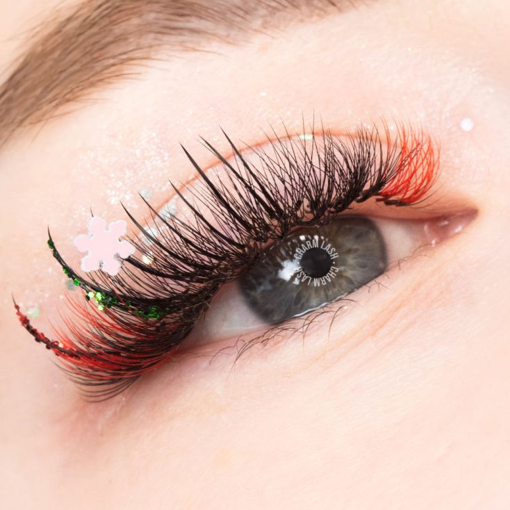 How to create sparkling glitter lash extensions for the holiday season? Wispy lash set with glitter lash extensions