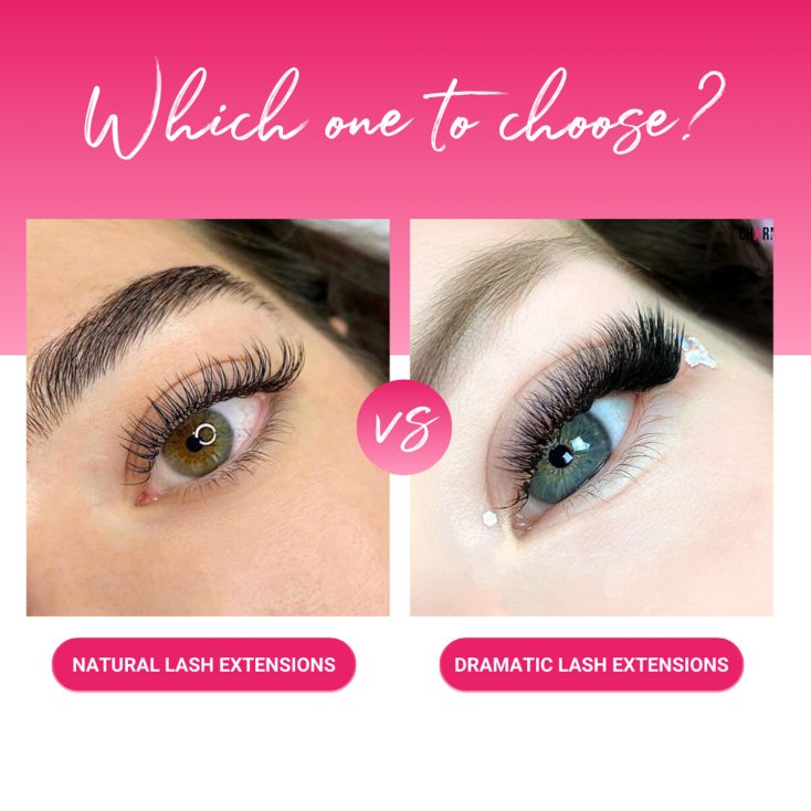Natural Lash Extensions vs. Dramatic Lashes: Which Lash Style Is Best for You? Natural-lash-extensions-vs.-Dramatic-lash-extensions