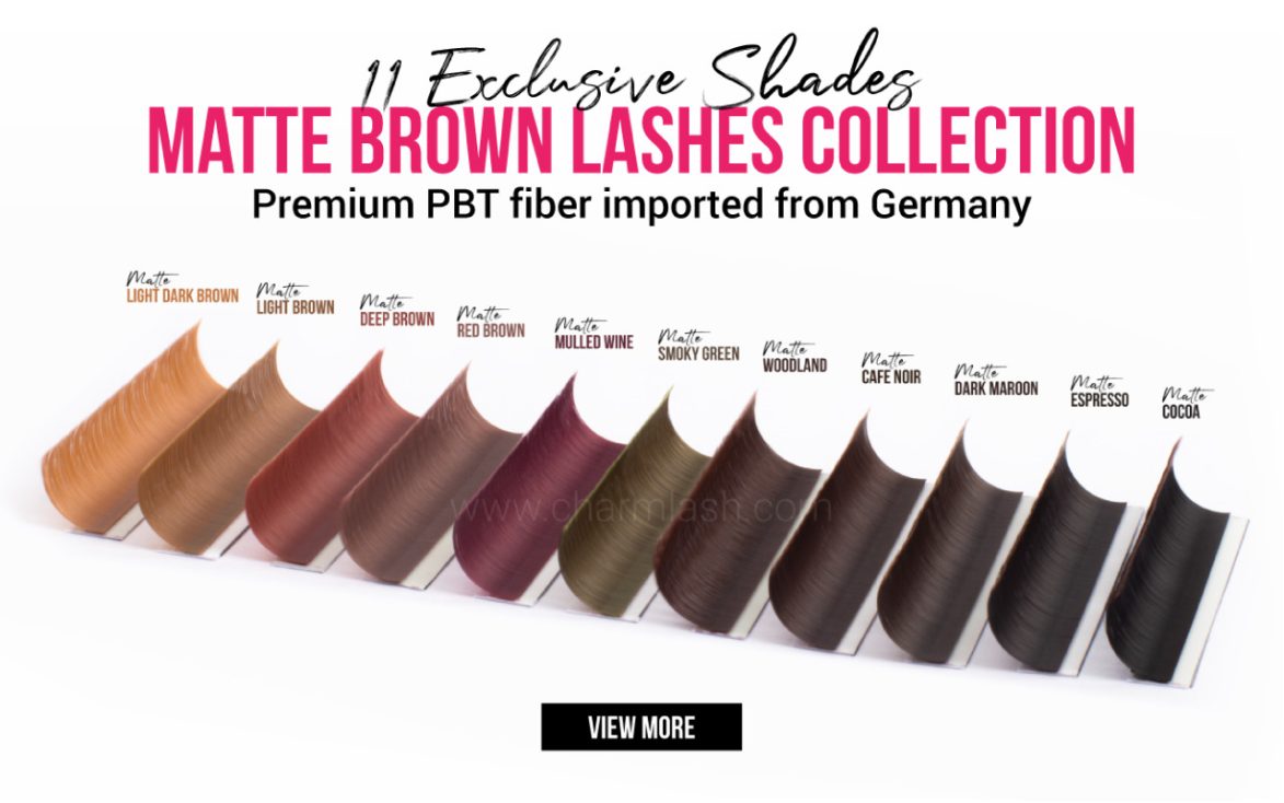 Lash extensions with color: Elevate your lash game with CharmLash Exclusive Matte Brown Lashes