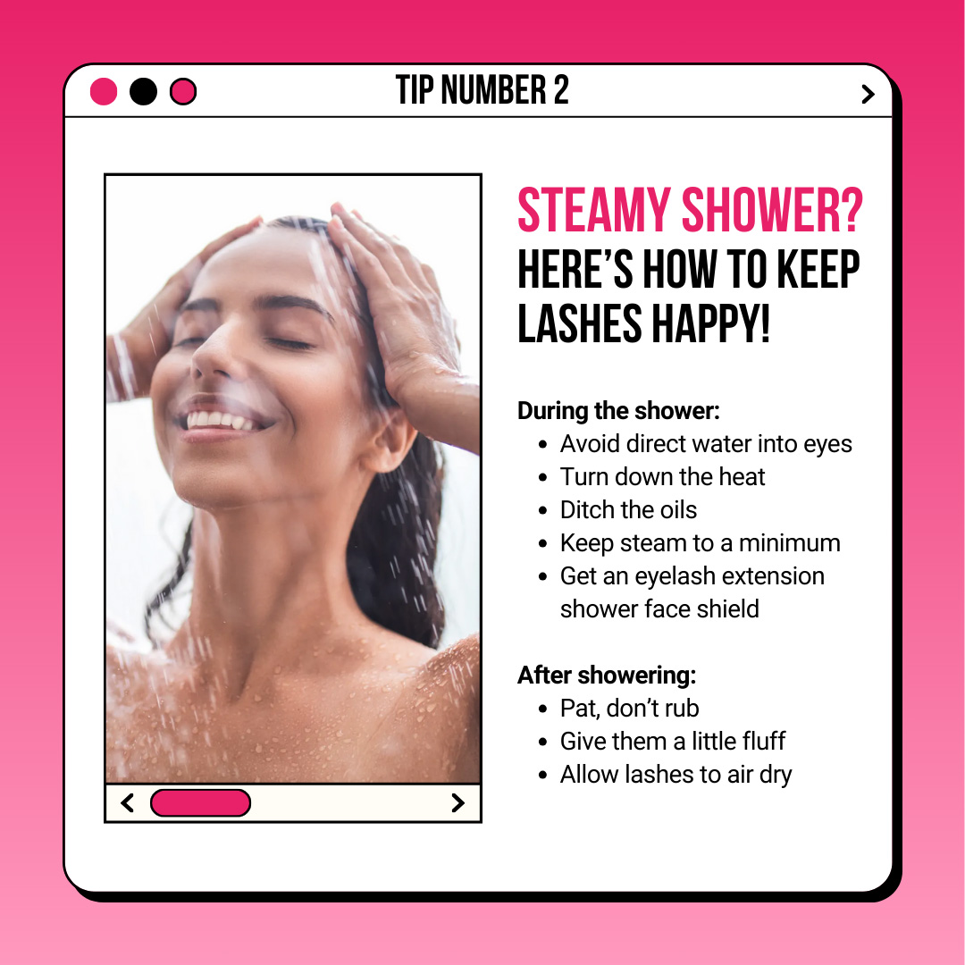 Maintenance for lash extensions when taking a shower