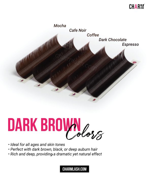 Dark brown colored lashes