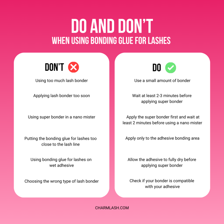Do and dont when using bonding glue for lashes