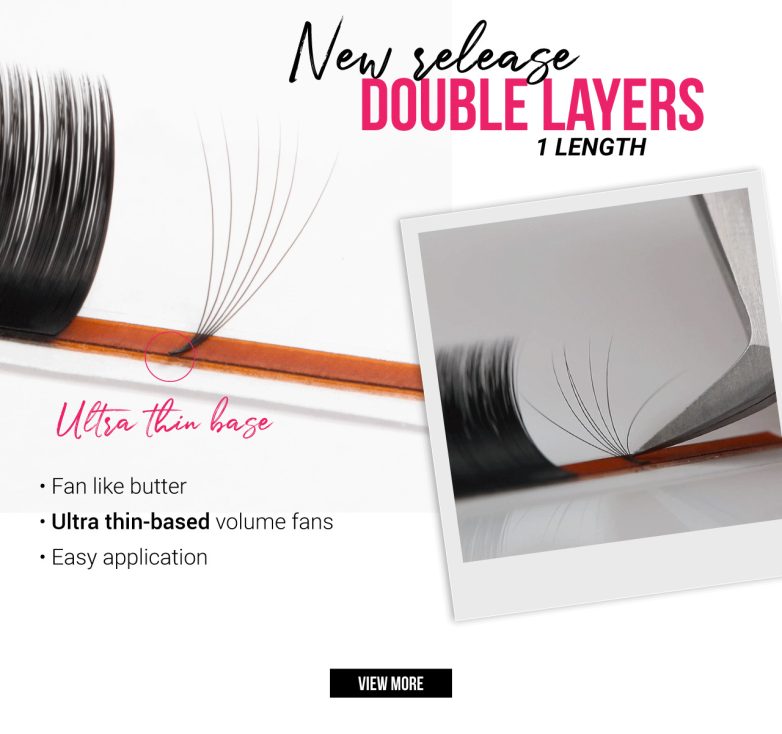 Double-layered easy fan eyelash - One length 