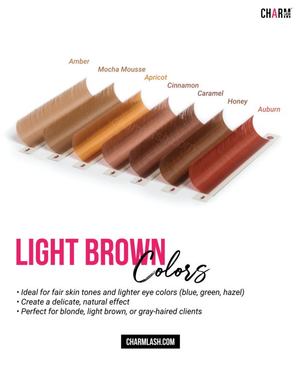 Light brown colored lashes