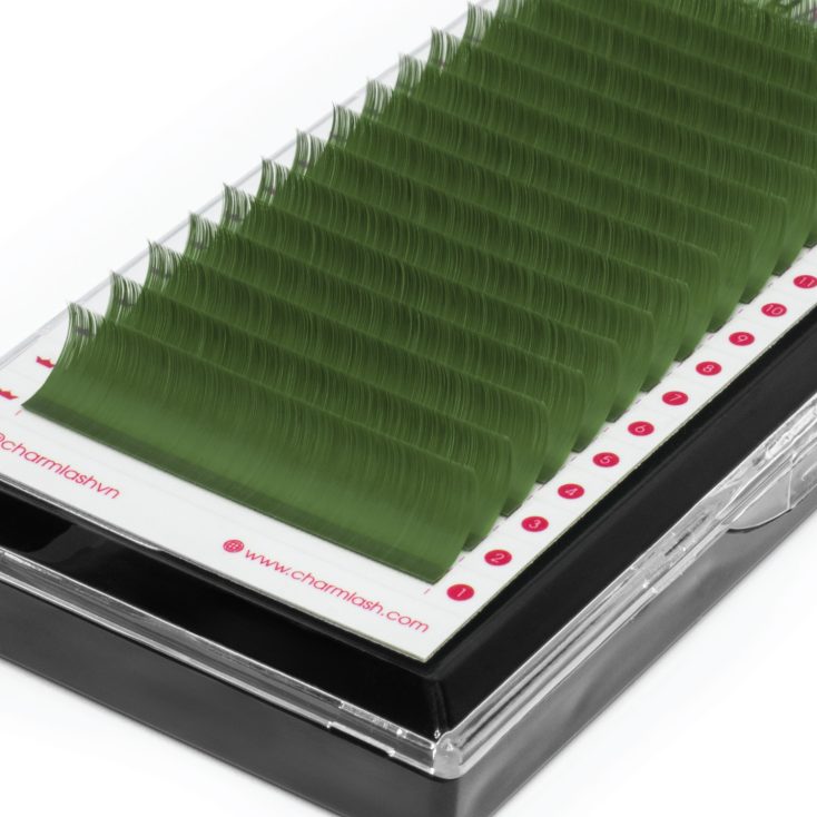 Premium Matte Moss Green Colored Lashes