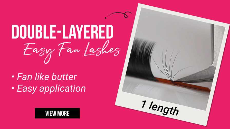 What are double-layered easy fan eyelash - one length