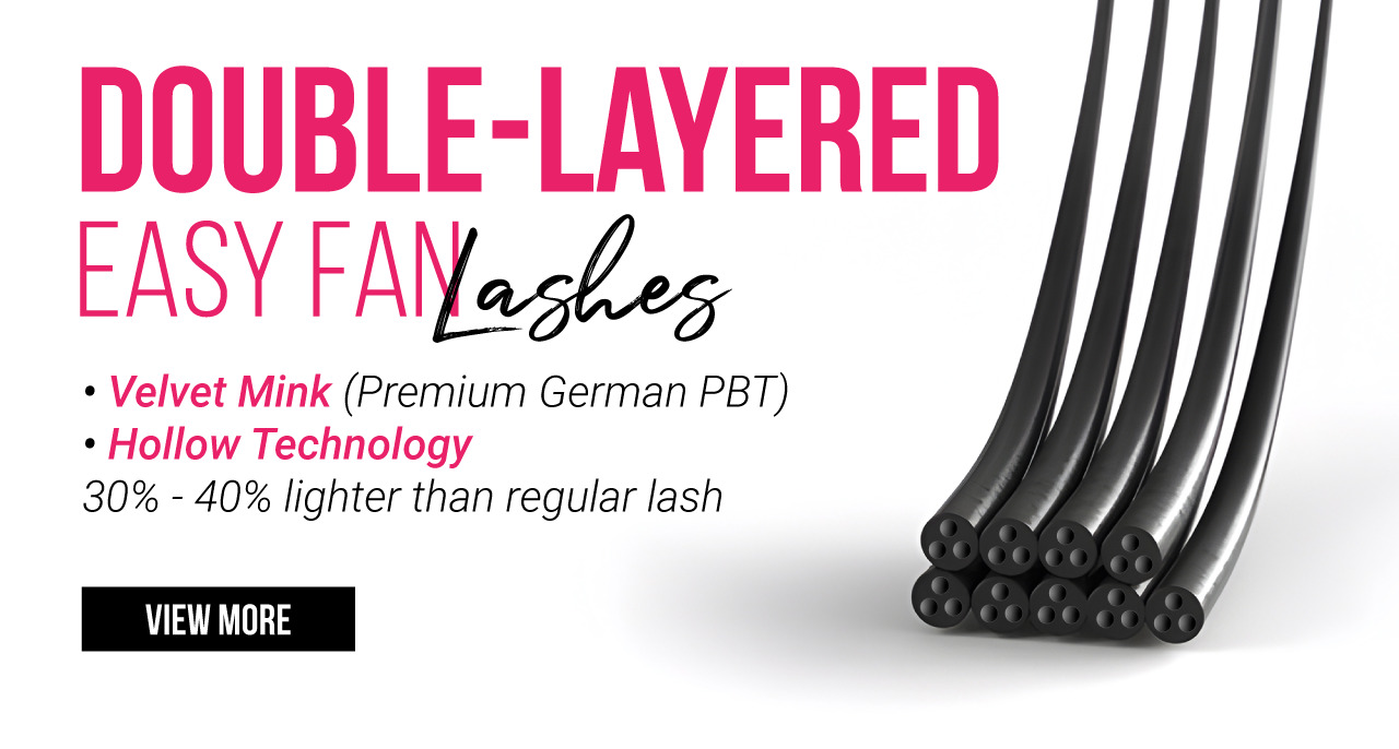 double-layered easy fan eyelash - one length