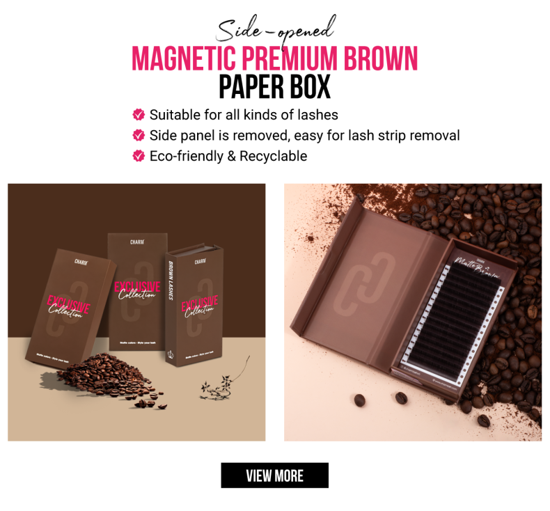 Lash Box: Discover CharmLash’s New Eco-Friendly Solution! Features of magnetic Brown Lashes Paper Boxes at CharmLash
