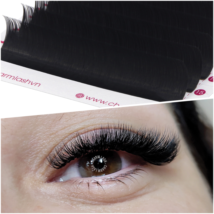 Why Natural Lashes are a Must-have for Your Lash Business? Display of natural lash materials that create a fluffy and natural lashes look from CharmLash.
