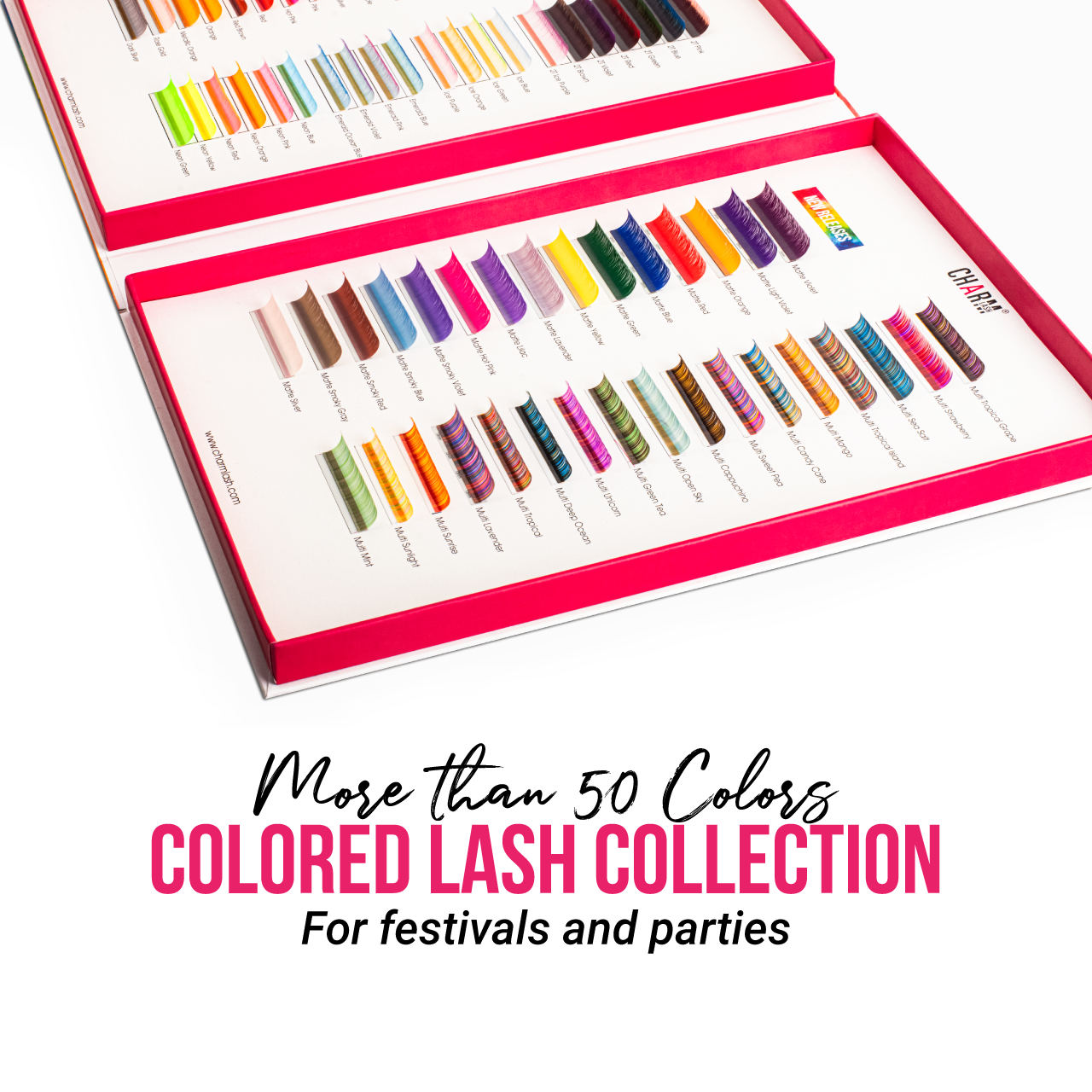Colored Eyelashes Are Back—Time to Brighten Your Lash Game! Display of CharmLash's colored eyelashes offerings