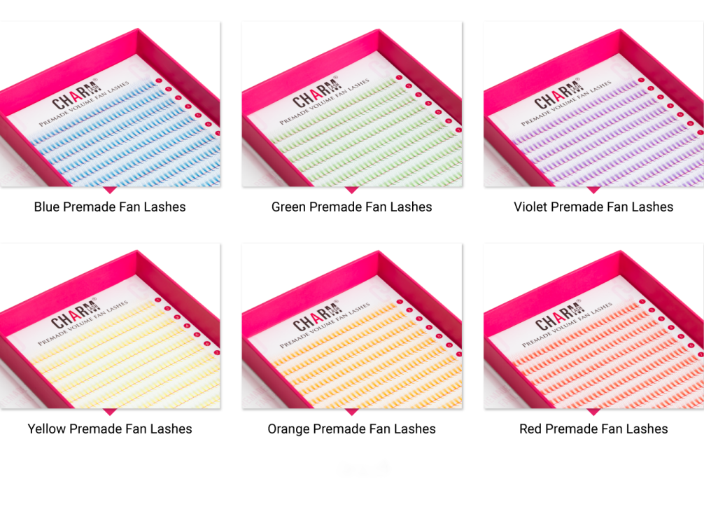 Colored Eyelashes Are Back - Time to Brighten Your Lash Game! Display of colored premade eyelashes from CharmLash
