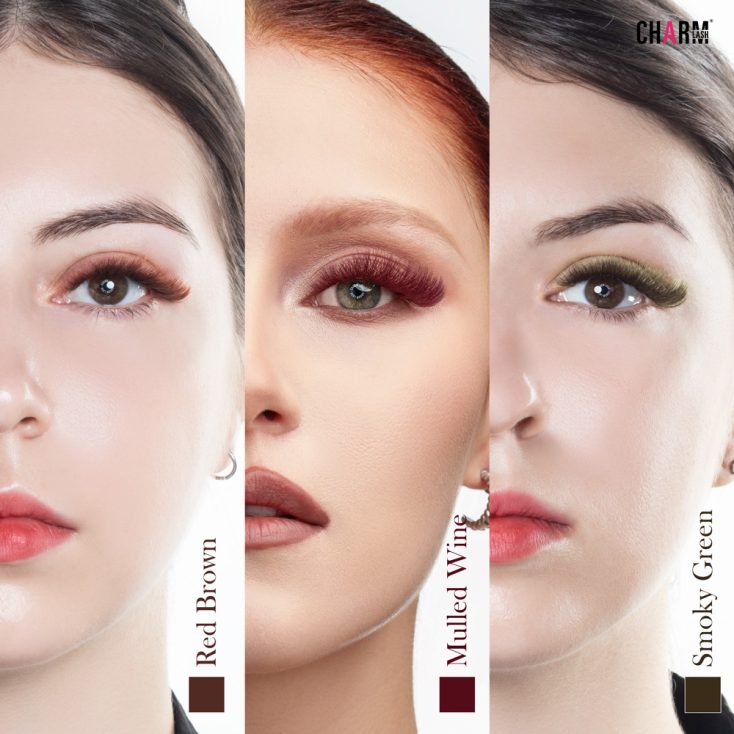 Light vs. Dark Brown Lash Extensions: Which Should You Stock? Display of different types of brown lash extensions from CharmLash