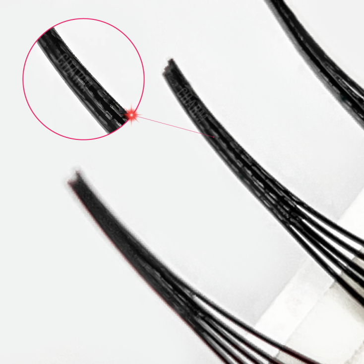 6 Game-Changing Benefits of Laser Premade Lash Extensions Display of CharmLash's laser premade fans lash