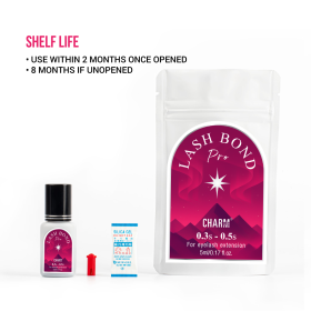 Display of Lash Bond Pro's shelf life