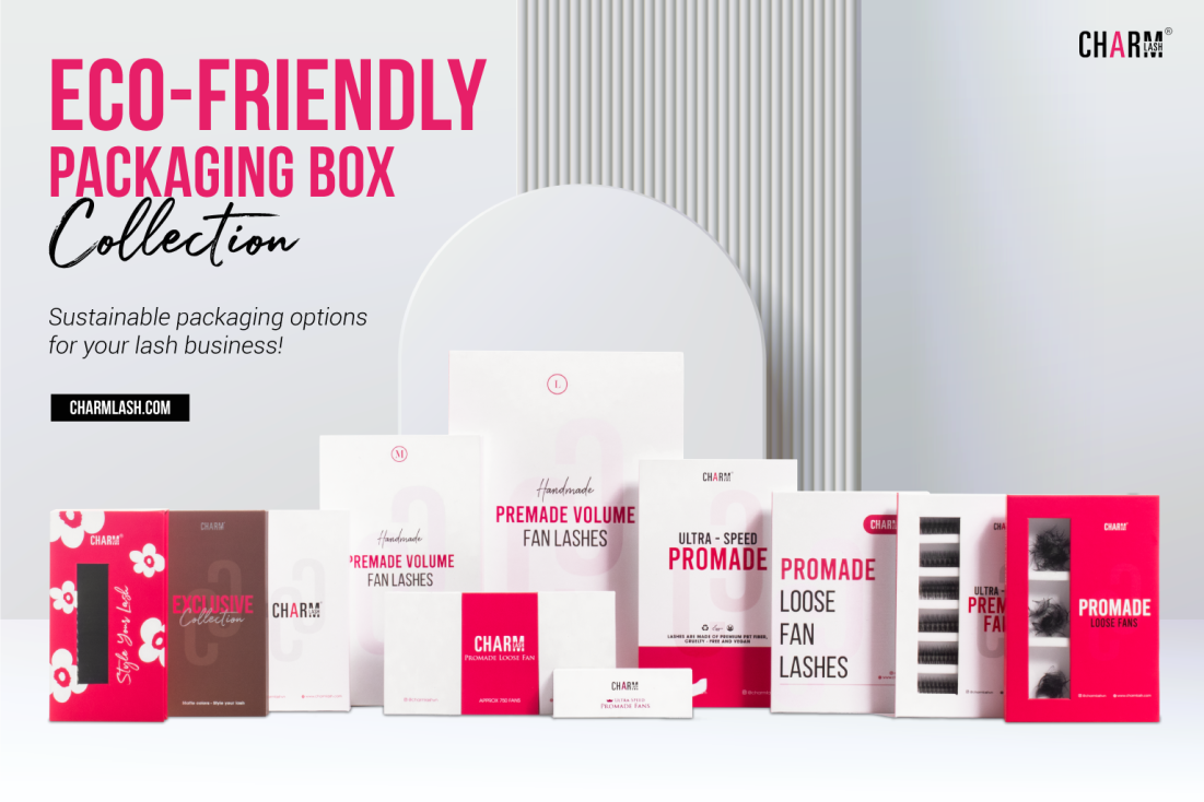 5 Signs Your Lash Business Is Stocking Low-Quality Lashes Different kind of eco-friendly lash packaging boxes from CharmLash