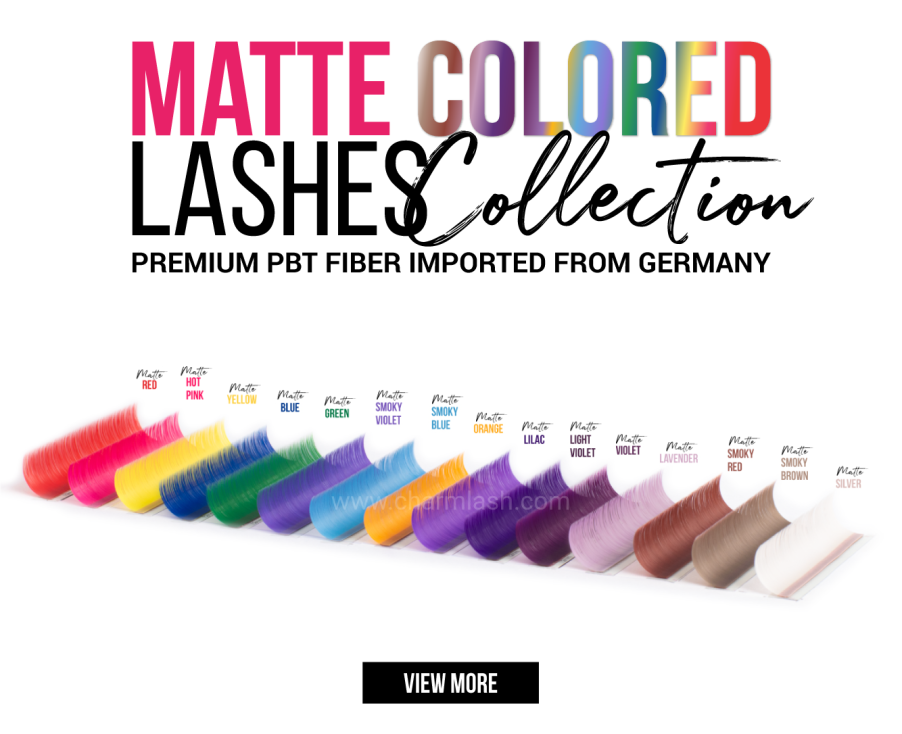 Colored Eyelashes Are Back - Time to Brighten Your Lash Game! Display of CharmLash's matte colored eyelashes