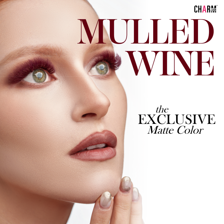 Light vs. Dark Brown Lash Extensions: Which Should You Stock? Display of mulled wine brown lash extension from CharmLash