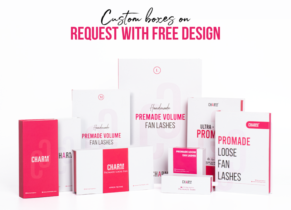 Minimum Order Quantity (MOQ) for Lash Business: Everything You Need to Know Display of CharmLash's customize packaging if clients purchase MOQ of lash extensions from CharmLash.