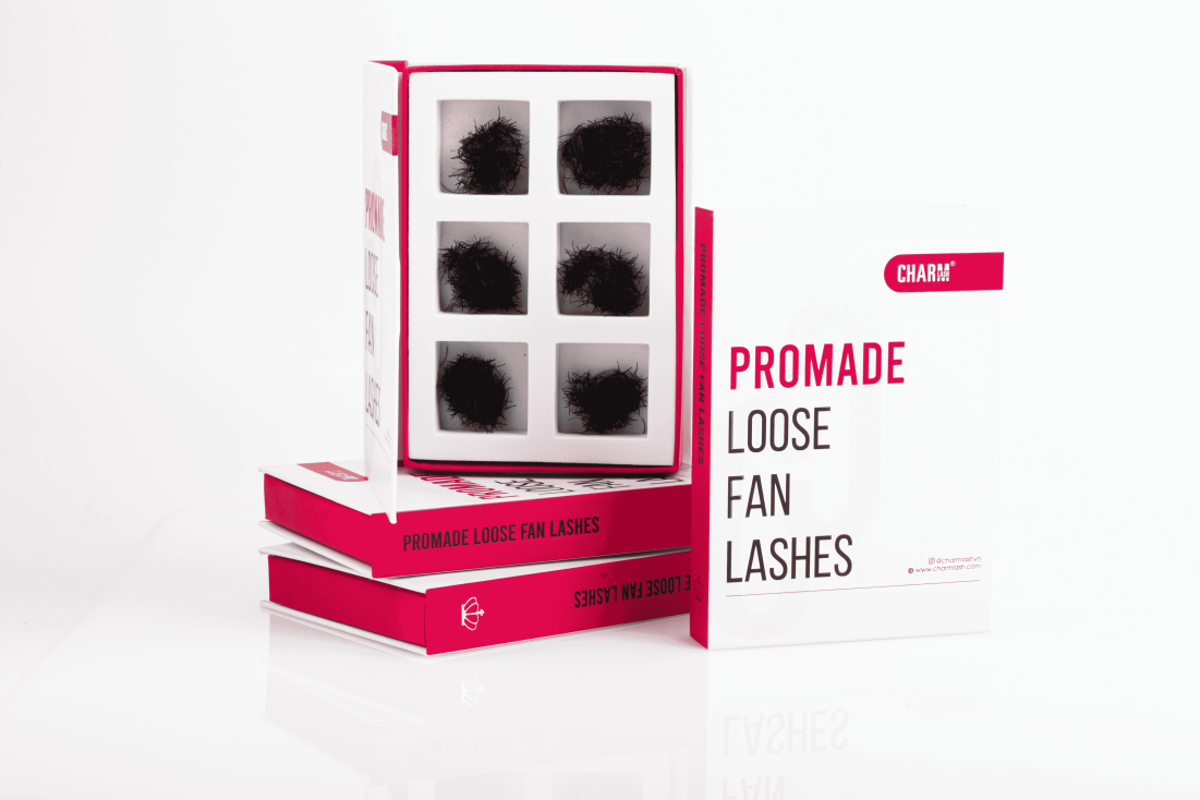 Premade Lashes or Promade? Choosing the Right Lashes for Your Business Display of Promade Loose Lashes Fans from CharmLash