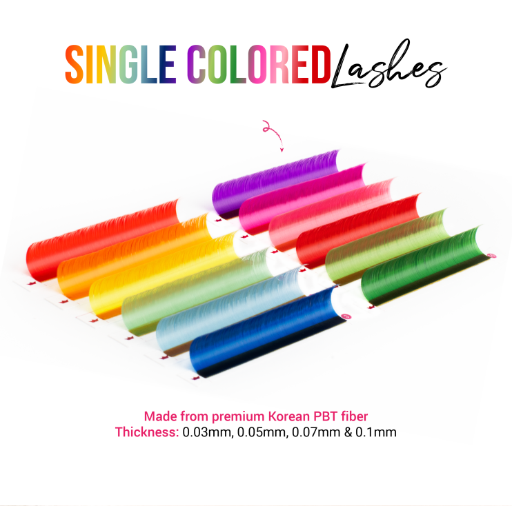 Colored Eyelashes Are Back - Time to Brighten Your Lash Game! Display of CharmLash's single colored eyelashes collection