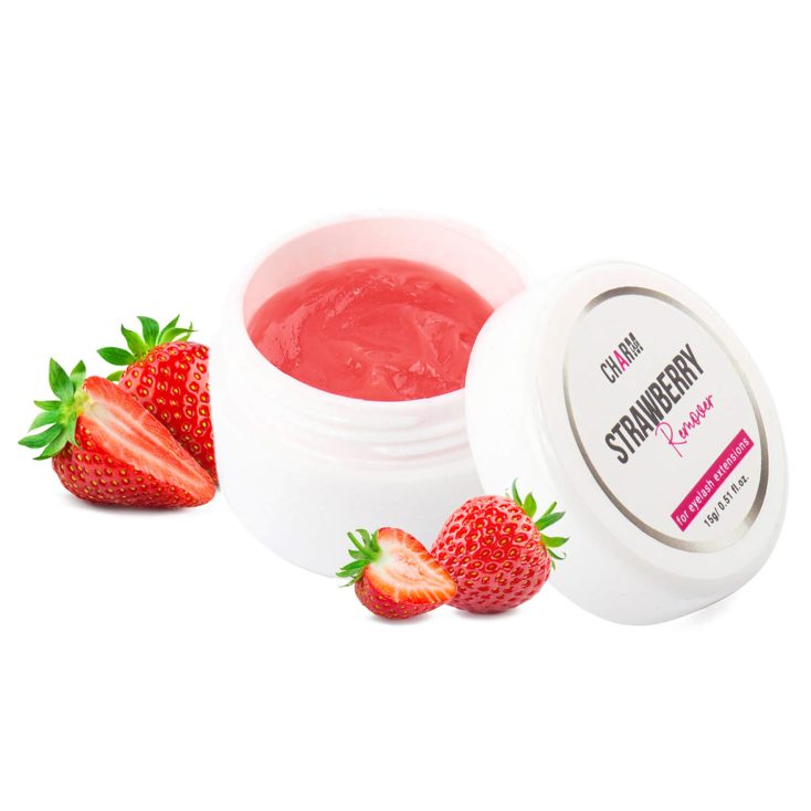 Best Lash Adhesive Removers for Your Lash Business Display of CharmLash's strawberry gel lash adhesive remover