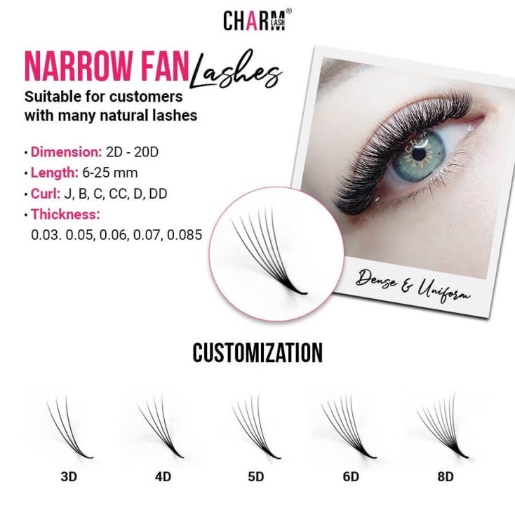 Premade fans lash extensions: A deep dive into fan shapes, bases, and innovations premade-fans-lash-extensions-Narrow-fan