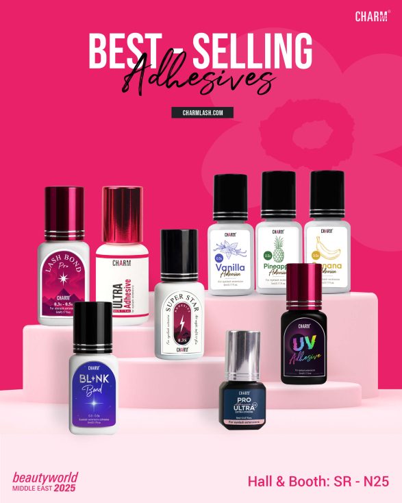 Best-selling-lash-adhesives-of-Charmlash-at-Beautyworld-Middle-East-2025
