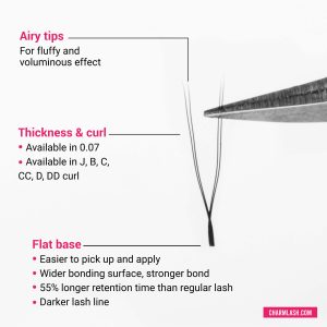 2D U-shaped lashes zoom up
