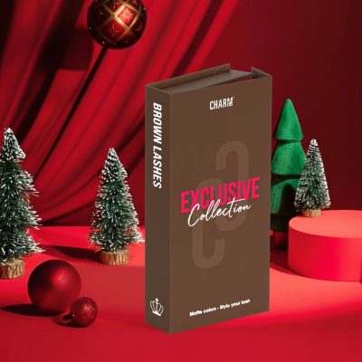 Brown lash box Christmas edition by Charmlash top global eyelash extensions wholesale manufacturer