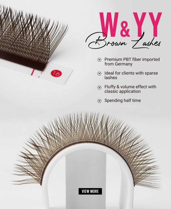 Key features of Brown W lashes and Brown YY lashes