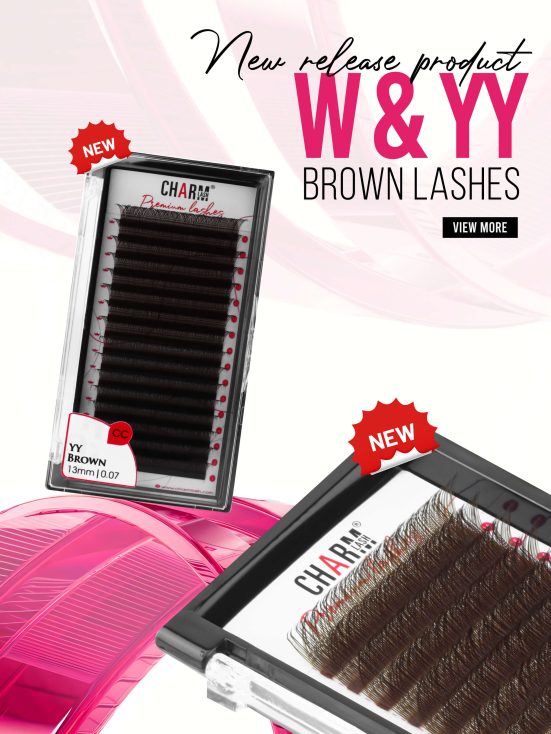New release products Brown 3D W lashes and Brown YY lashes