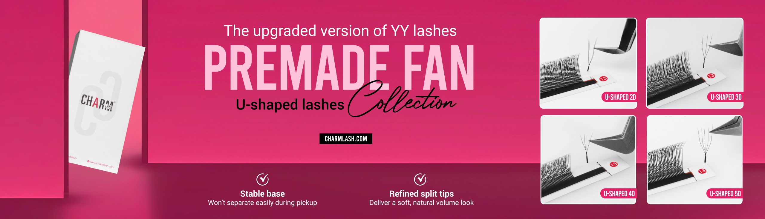 U-shaped lashes - from CharmLash eyelash extensions wholesale manufacturer