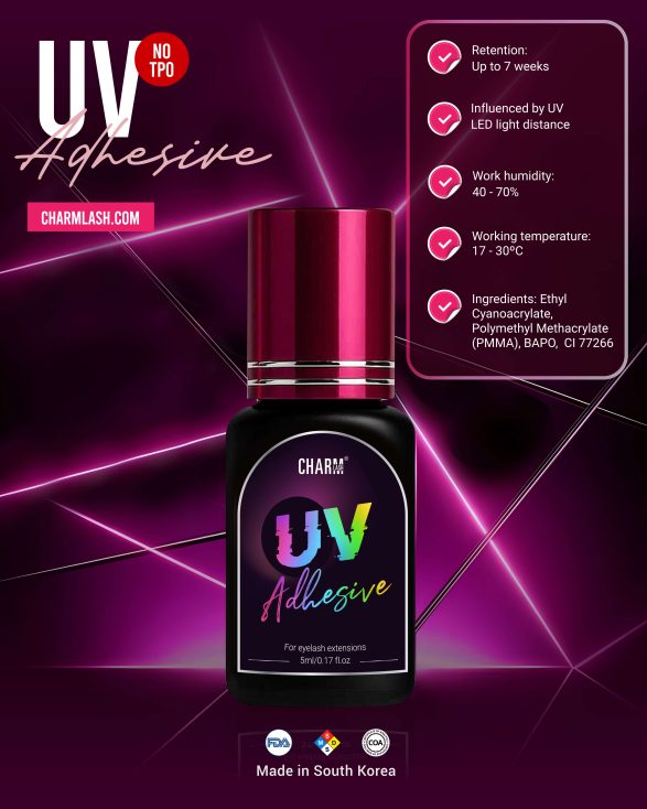 UV lash extensions glue by Charmlash - no TPO