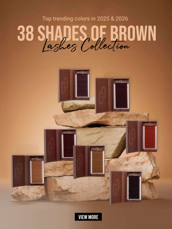 Discovering different types of lash extensions to scale your supply business 38 brown shades different types of lash extension materials