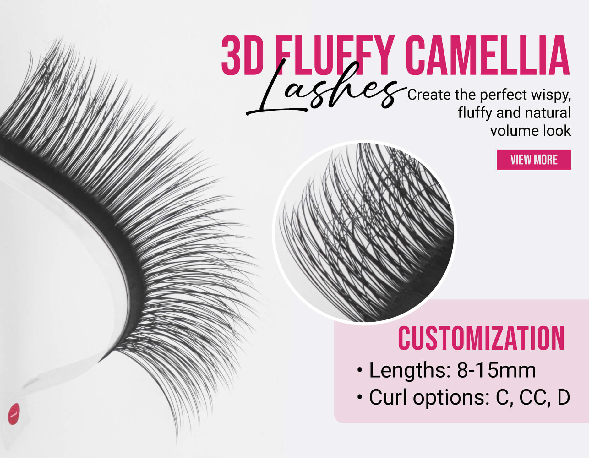 3D Camellia lashes customization specifications
