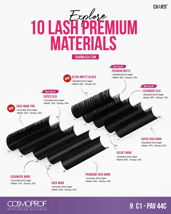 10 premium lash materials of CharmLash at Cosmoprof Bologna 2026