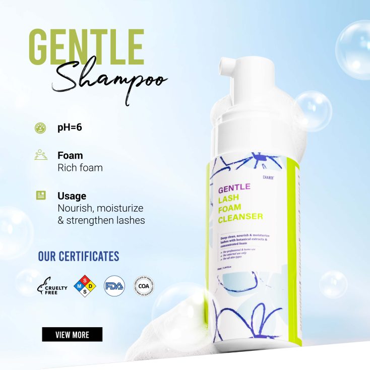 Analyzing the gentle ingredients of CharmLash lash cleanser CharmLash gentle shampoo