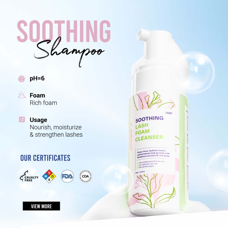 Analyzing the gentle ingredients of CharmLash lash cleanser CharmLash soothing shampoo