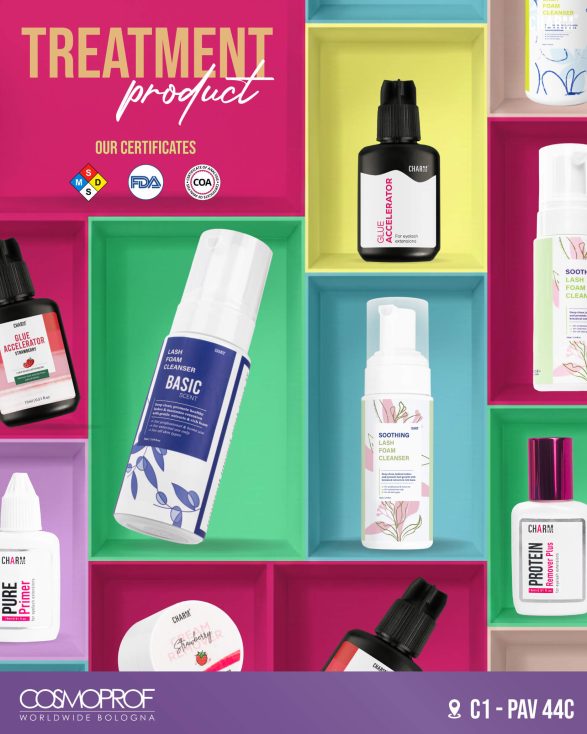 Treatment products of CharmLash at Cosmoprof Bologna 2026