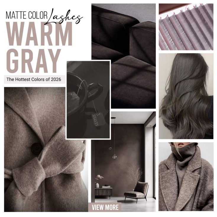 Premium Matte Warm Gray Brown Lashes Colored Premium Matte Warm Gray Brown lashes by Charmlash