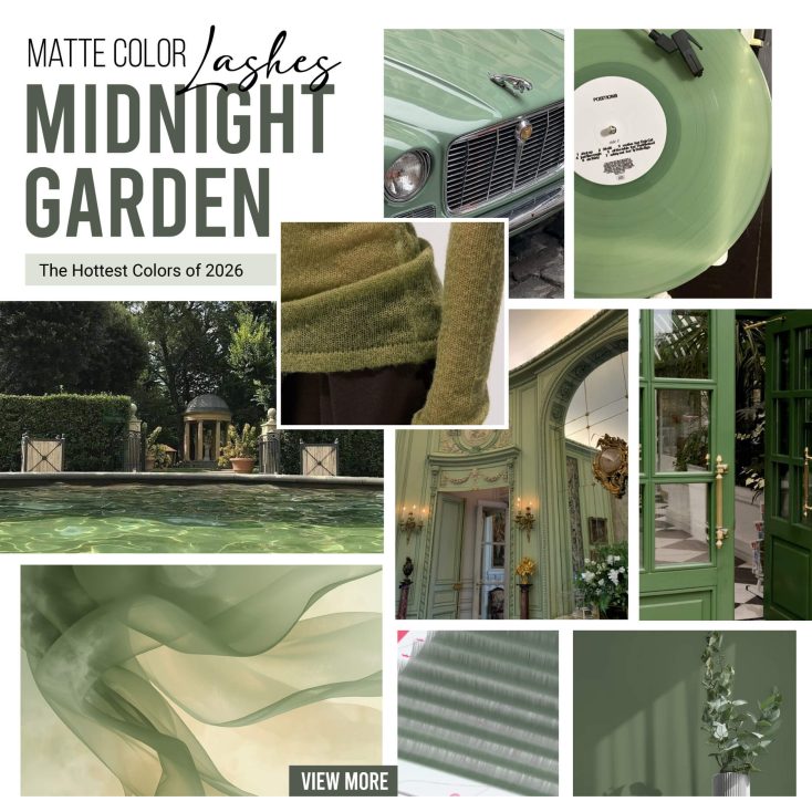 Colored Eyelash Extensions - Midnight Garden Matte Midnight Garden colored lashes by Charmlash hottest colors of 2026