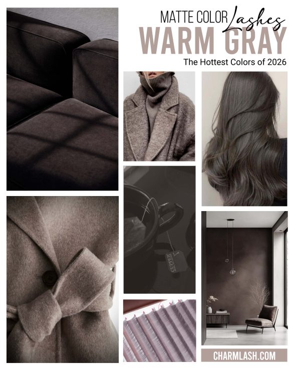 Matte Warm Gray Brown lashes
