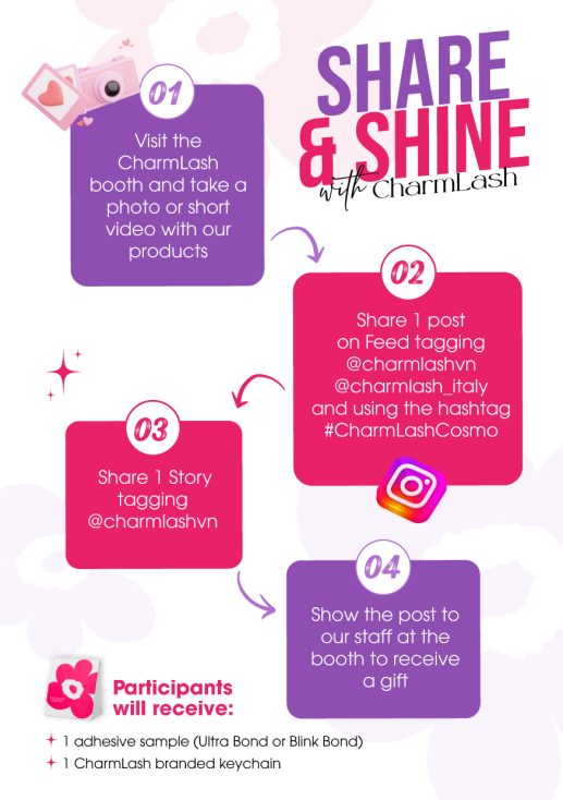 Share and shine steps with Charmlash at Cosmoprof Worldwide Bologna day 1