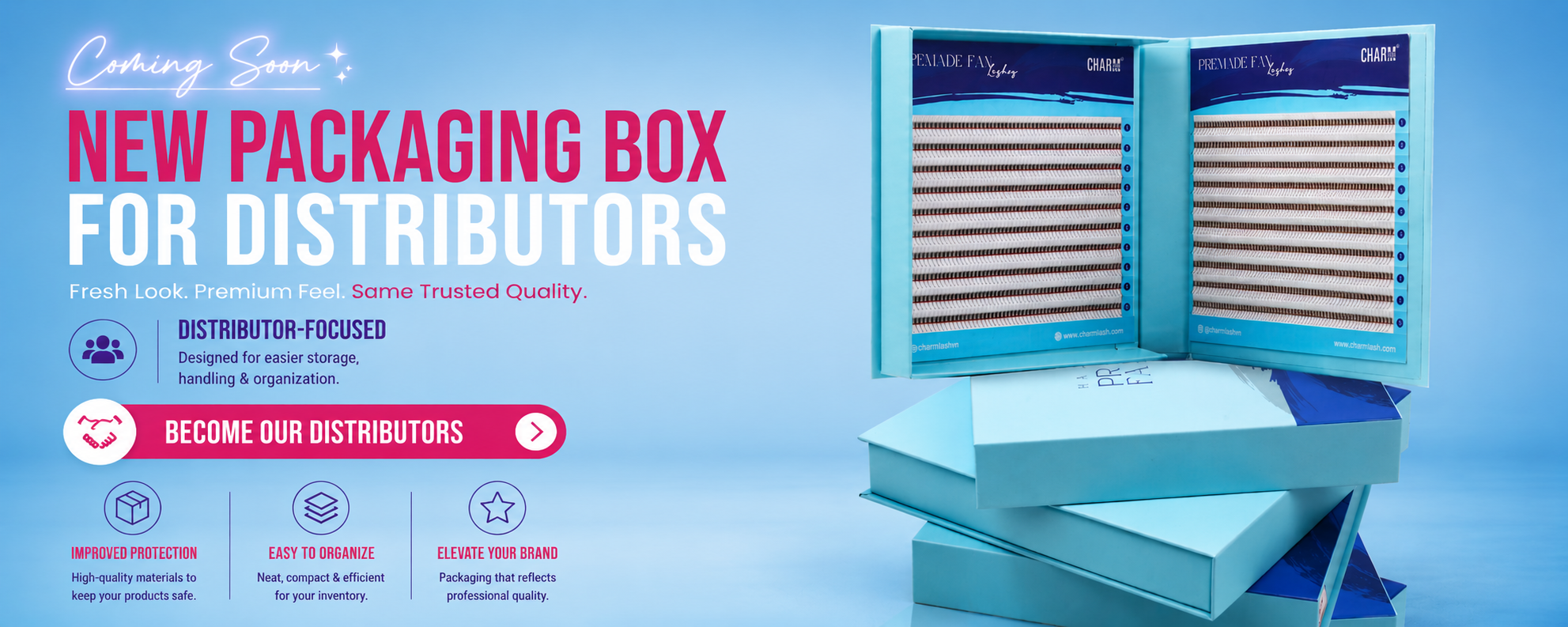 New packaging boxes for distributors.