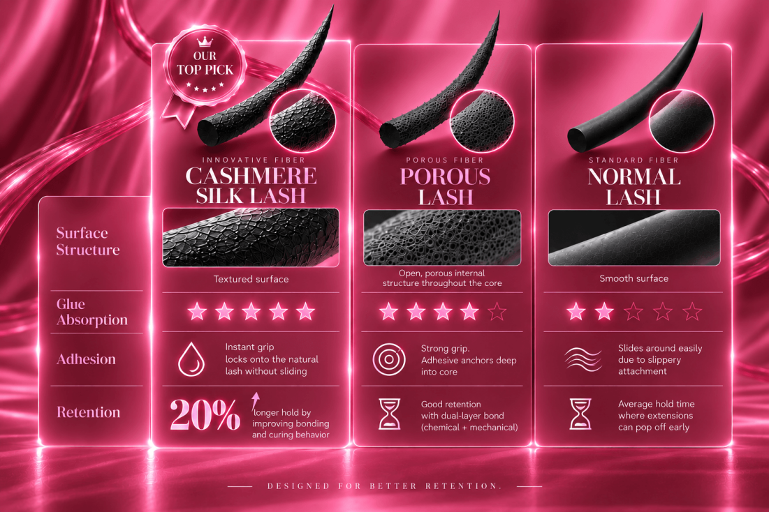 Cashmere-silk-vs-porous-lash-vs-normal-lash.