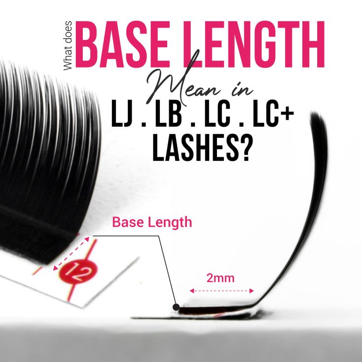 Base Length Mean in LJ, LB, LC & LC+ Lashes